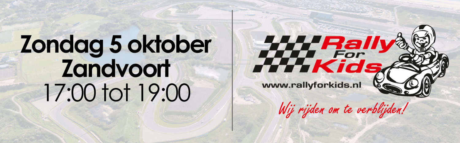 Zondag 5 Oktober rijden wij voor Rally for Kids